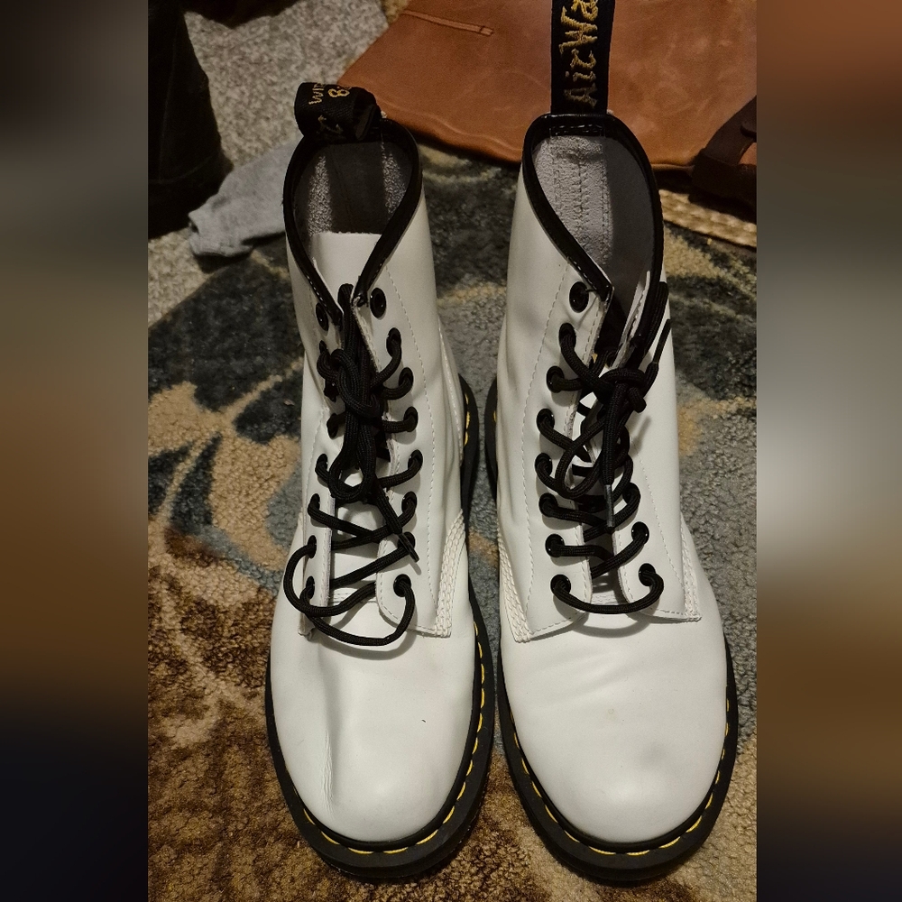 Dr. Martens  White Combat Boots